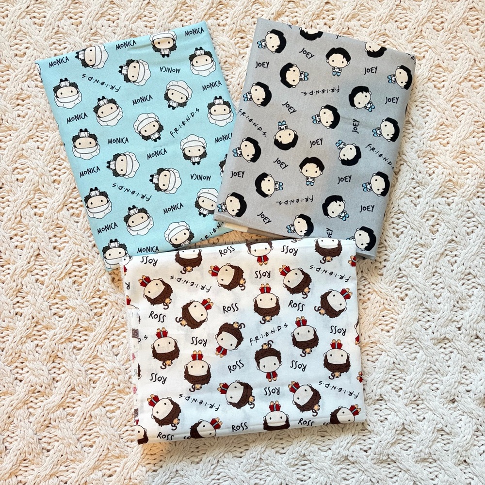 Cotton Sewing Fabric - Friends TV Show Characters - Bonus Included